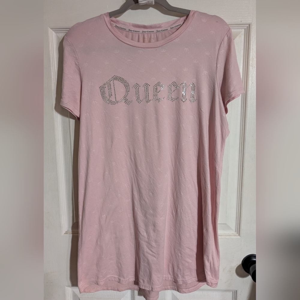 Juicy Couture Pink 'Queen'‎ Nightgown Size Medium 0083